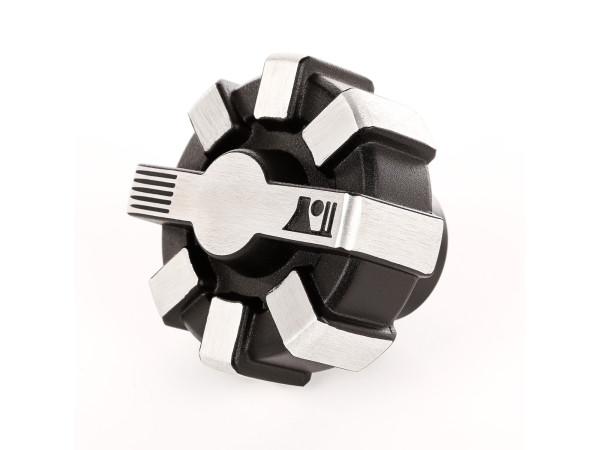 Jeep Wrangler 01-22 TJ, JK & JL Elite Aluminium Fuel Cap, Black W/ Brushed Aluminum