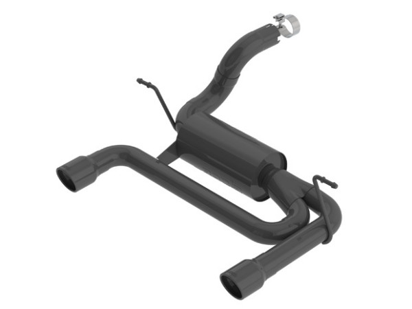Jeep Wrangler JL 3.6L 18-25 ATAK Axle-Back Exhaust Black, Black Tips