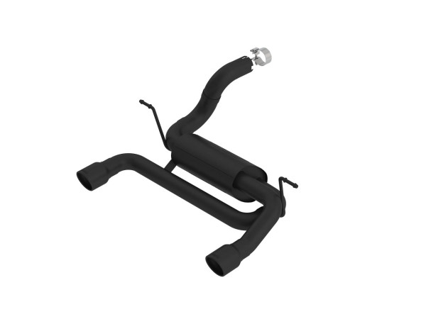 Jeep Wrangler JL 2.0L 18-25 ATAK Axle-Back Exhaust Black, Black Tips