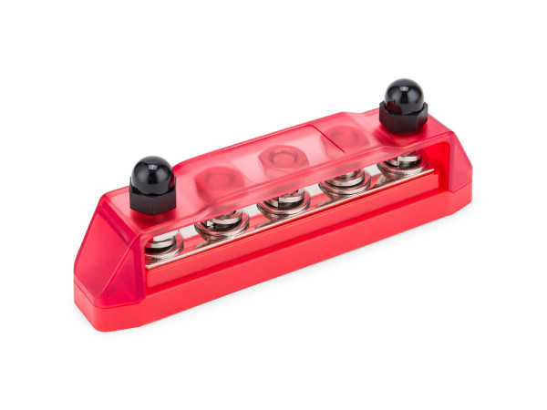 5 Stud Power Distribution Block With Cover - BUSBAR - Red