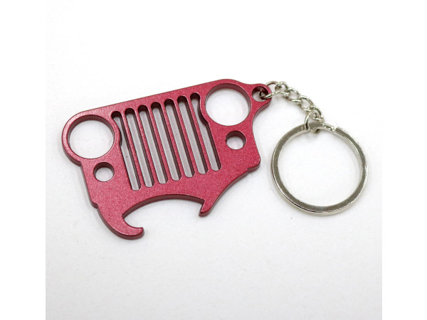 Jeep Wrangler Grille Multi Use Keychain Red